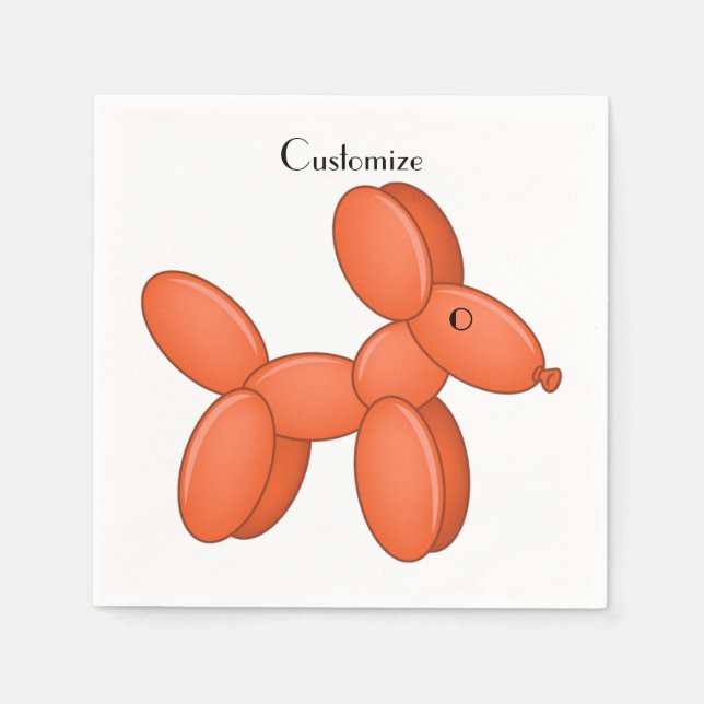 Niedlicher Ballon Dog Thunder_Cove Serviette (Vorderseite)