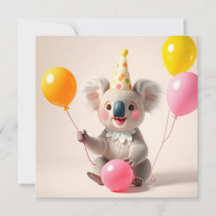Niedlicher Ballon Geburtstag koala Karte