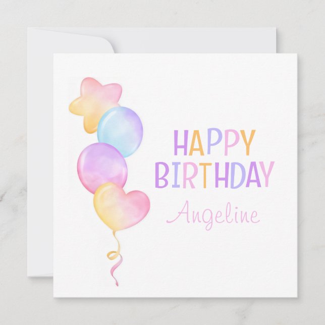 Niedlicher Ballon Kinder glücklich Geburtstag (Vorderseite)