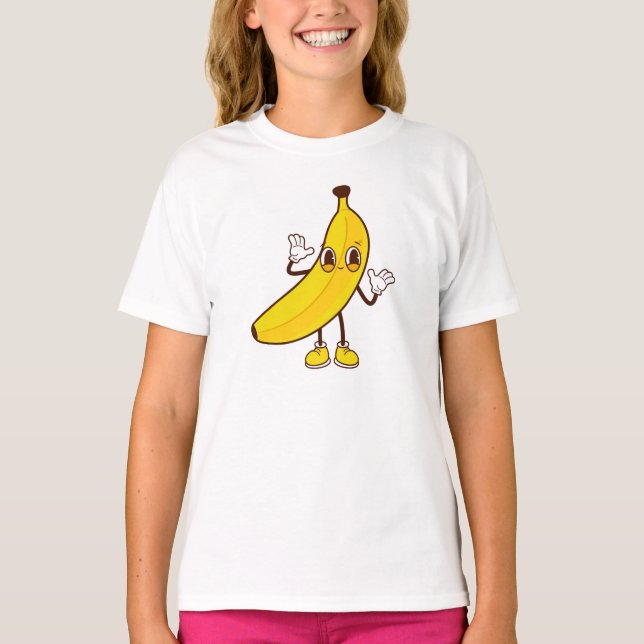 Niedlicher Banana-Cartoon T-Shirt (Vorderseite)