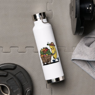 Niedlicher Bananen-Bauer Pushing Fruchtkarton-Aufk Trinkflasche