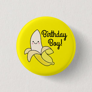 Niedlicher Bananen-Kindergeburtstag Kawaii Button