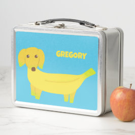 Niedlicher Bananenhund Personalisiert Metall Brotdose