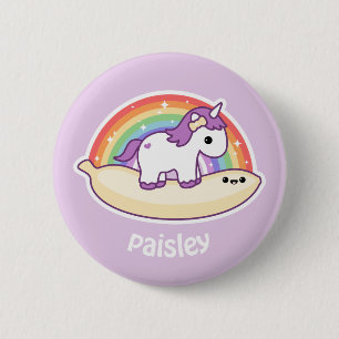 Niedlicher BananeUnicorn Button