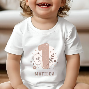 Niedlicher Bär 1. Geburtstag Baby T-shirt