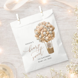 Niedlicher Bär, Beige Balloons, erster Geburtstag Geschenktütchen