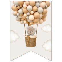 Niedlicher Bär, Beige Balloons, erster Geburtstag