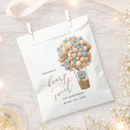 Niedlicher Bär, Blaue Balloons, erster Geburtstag Geschenktütchen