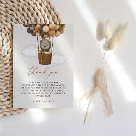 Niedlicher Bär, Braunbäume, erster Geburtstag Dankeskarte