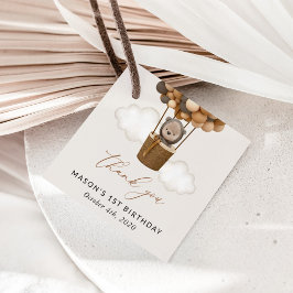 Niedlicher Bär, Braunbäume, erster Geburtstag Geschenkanhänger