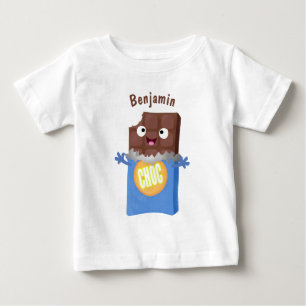Niedlicher Bar-Cartoon-Charakter mit Schokoladenko Baby T-shirt