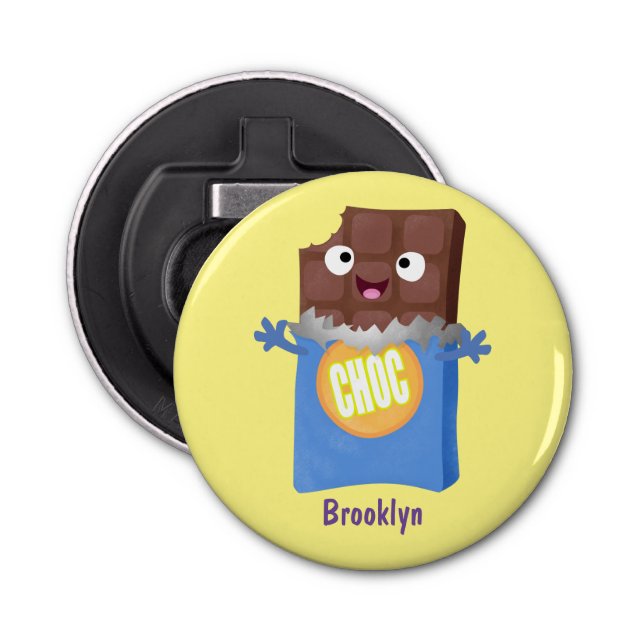 Niedlicher Bar-Cartoon-Charakter mit Schokoladenko Flaschenöffner (Vorderseite)