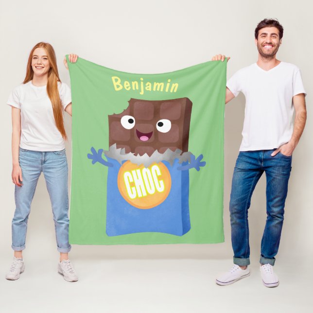 Niedlicher Bar-Cartoon-Charakter mit Schokoladenko Fleecedecke (Beispiel)