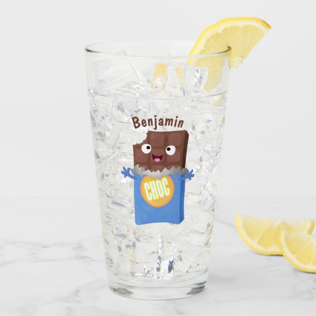 Niedlicher Bar-Cartoon-Charakter mit Schokoladenko Glas (Rückseite Ice)