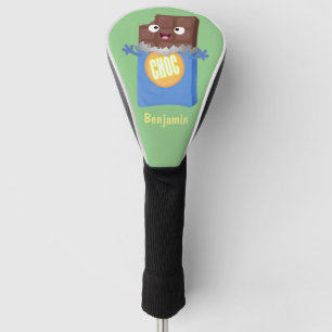 Niedlicher Bar-Cartoon-Charakter mit Schokoladenko Golf Headcover