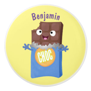 Niedlicher Bar-Cartoon-Charakter mit Schokoladenko Keramikknauf