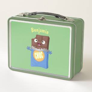 Niedlicher Bar-Cartoon-Charakter mit Schokoladenko Metall Brotdose