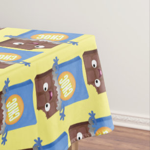 Niedlicher Bar-Cartoon-Charakter mit Schokoladenko Tischdecke