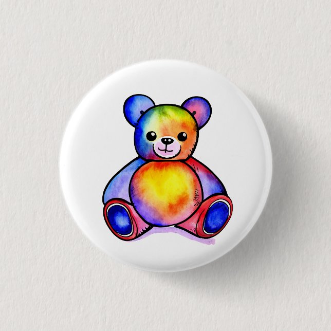 Niedlicher Bär Cool Teddy-positiv Button (Vorderseite)