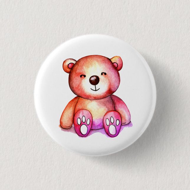 Niedlicher Bär Cool Teddy-positiv Button (Vorderseite)