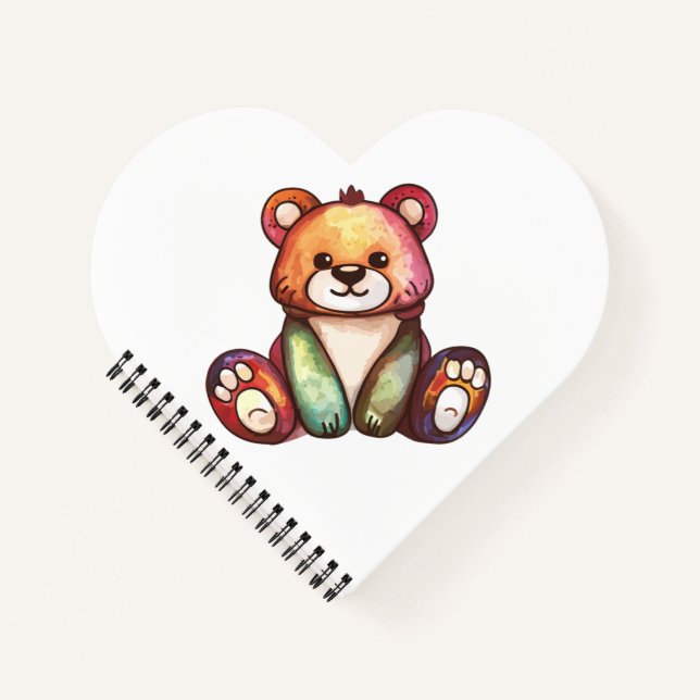 Niedlicher Bär Cool Teddy-positiv Notizbuch (Vorderseite)