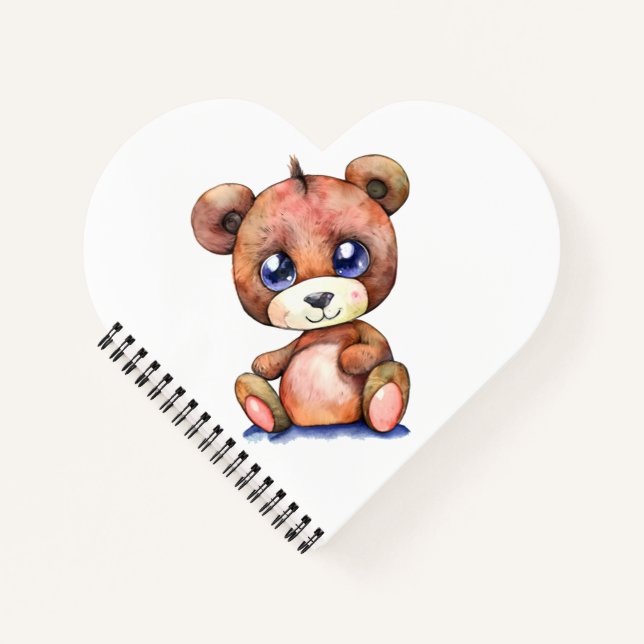 Niedlicher Bär Cool Teddy-positiv Notizbuch (Vorderseite)