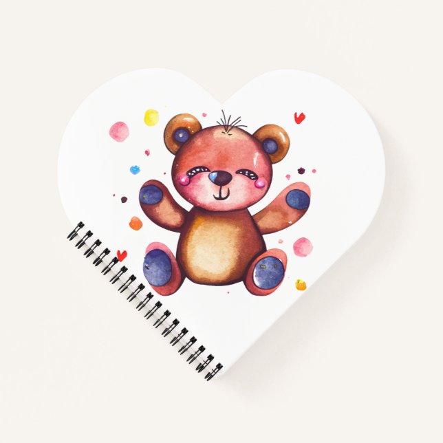 Niedlicher Bär Cool Teddy-positiv Notizbuch (Vorderseite)