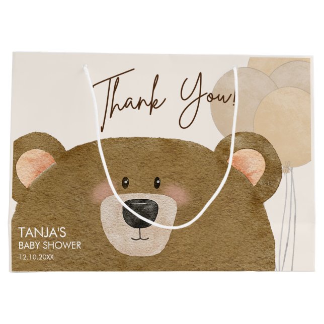 Niedlicher Bär, den wir frühzeitig abwarten können Große Geschenktüte (Rückseite)