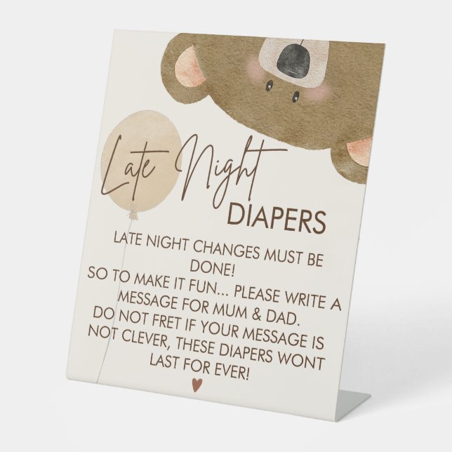 Niedlicher Bär, den wir frühzeitig abwarten können Sockelschild (Vorderseite)