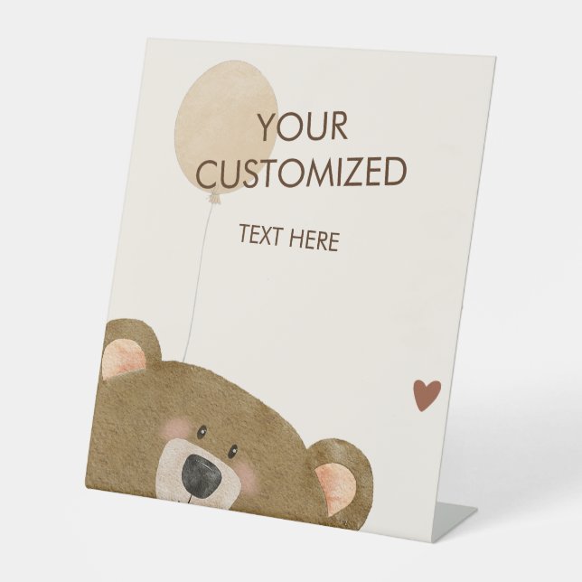 Niedlicher Bär, den wir frühzeitig abwarten können Sockelschild (Vorderseite)