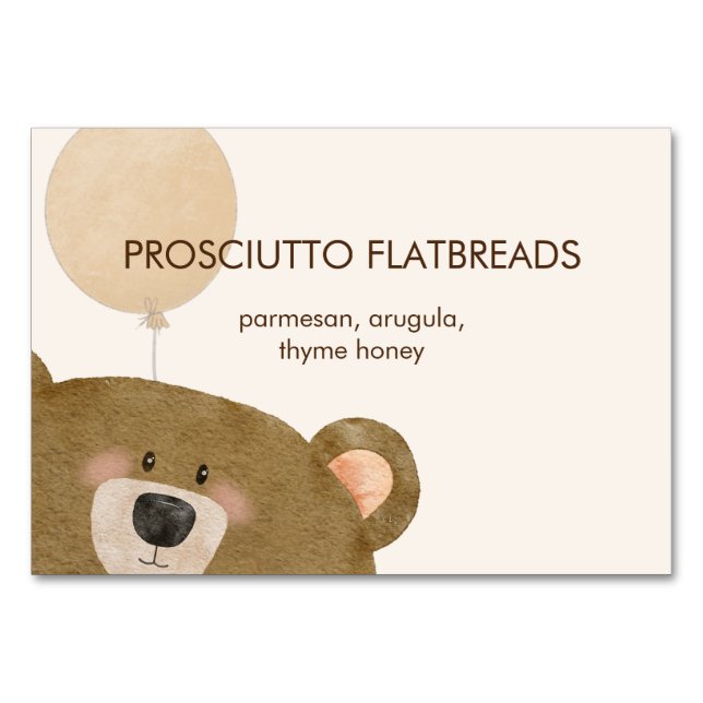 Niedlicher Bär, den wir frühzeitig abwarten können Tischnummer (Vorderseite)