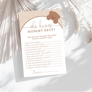 Niedlicher Bär, der Mama Best Baby Shower Game ken