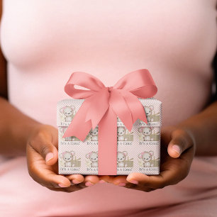 Niedlicher Bär Es ist eine Girl Picnic Blue Baby D Geschenkpapier