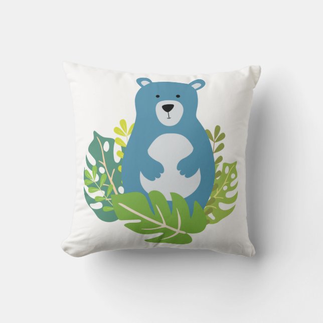 niedlicher Bär im Wald Kissen (Vorderseite)