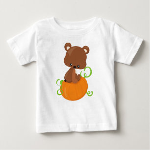 Niedlicher Bär, kleiner Bär, brauner Bär, Kürbisku Baby T-shirt