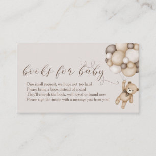 Niedlicher Bär mit Balloonbüchern für Baby Begleitkarte