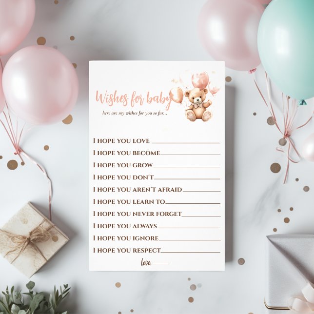 Niedlicher Bär mit Balloons | Baby Pink Flyer (Von Creator hochgeladen)