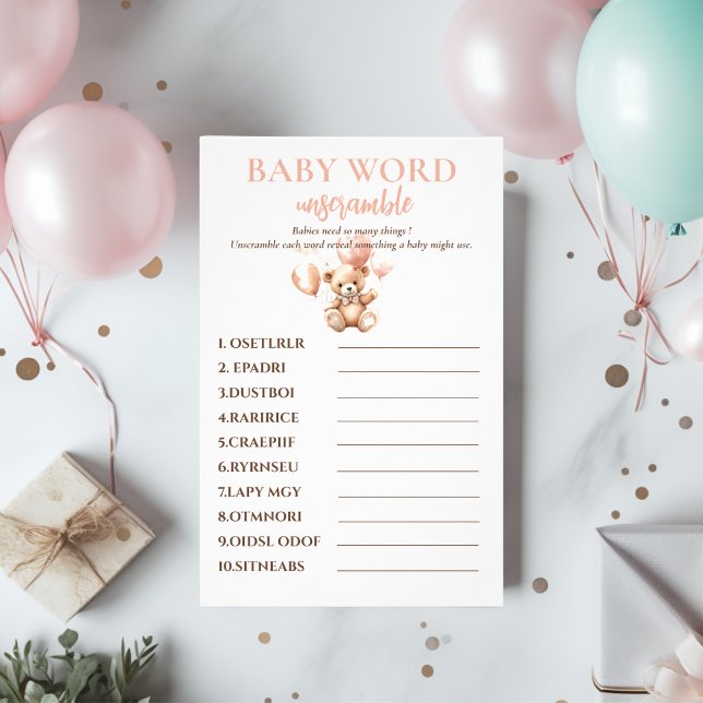 Niedlicher Bär mit Balloons | Baby Pink Flyer (Von Creator hochgeladen)