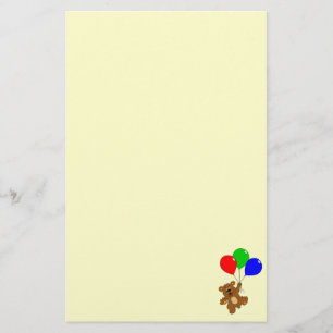 Niedlicher Bär mit dem Ballon-Cartoon stationär Briefpapier