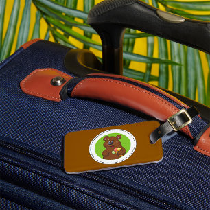 Niedlicher Bär mit Eiscreme-Kone-Fun Tier Gepäckanhänger