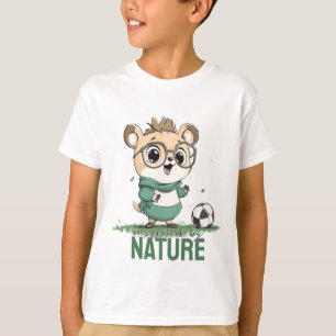 Niedlicher Bär mit Fußball-Ball-T - Shirt