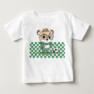 Niedlicher Bär mit Fußballball Baby T-shirt