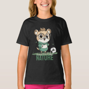 Niedlicher Bär mit Fußballball T-Shirt