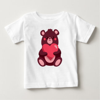 Niedlicher Bär mit Herz Baby T-shirt