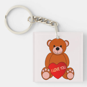 Niedlicher Bär mit Herz I Liebe Sie Valentine Schlüsselanhänger