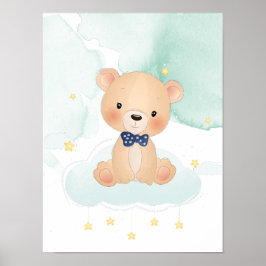 Niedlicher Bär mit Sternen Poster