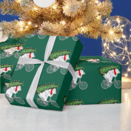 Niedlicher Bär mit Weihnachtsbaumgeschenk für Radf Geschenkpapier