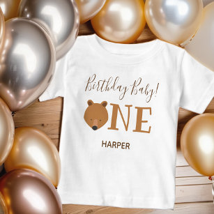 Niedlicher Bär Name erster Geburtstag Baby T - Shi Baby T-shirt