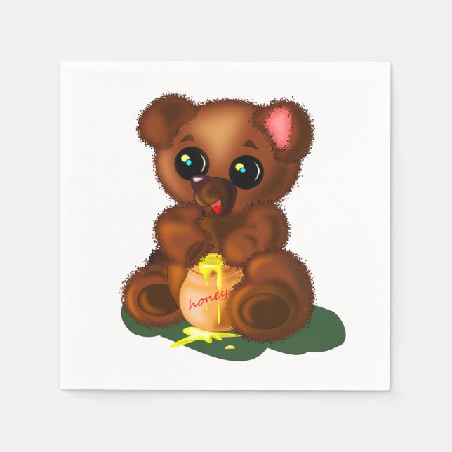 Niedlicher Bär Napkins Serviette (Vorderseite)