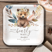 Niedlicher Bär | Neutrales Baby-Duschpapier für Ge